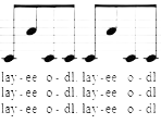 Remove the white background from this image, keeping only the black musical notation and lyrics text. Output should have a transparent background.